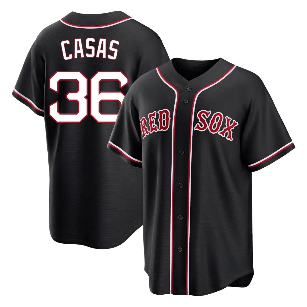 B.Red Sox #36 Triston Casas Player Black Out Home Game Gdoa Stitched Jerseys