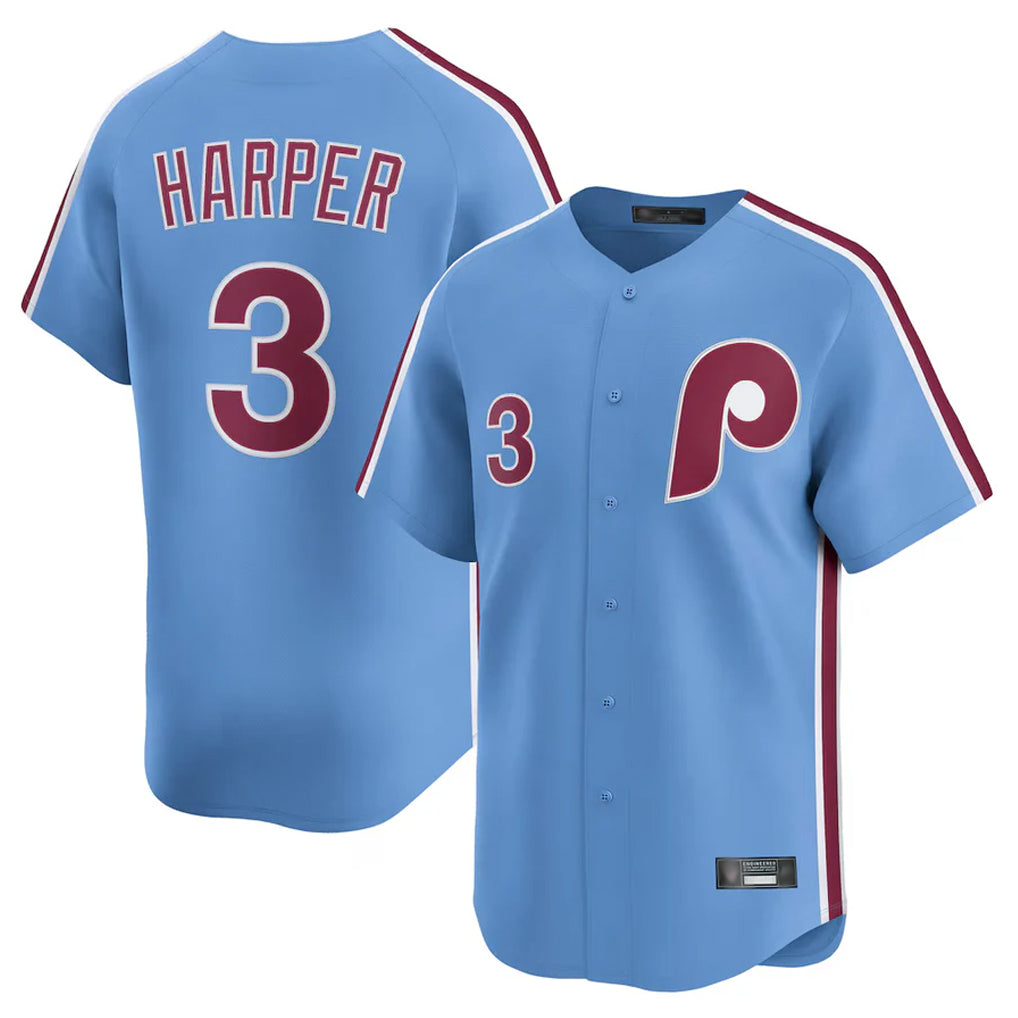 P.Phillies #3 Bryce Harper Player Light Blue Home Limited Stitched Jerseys