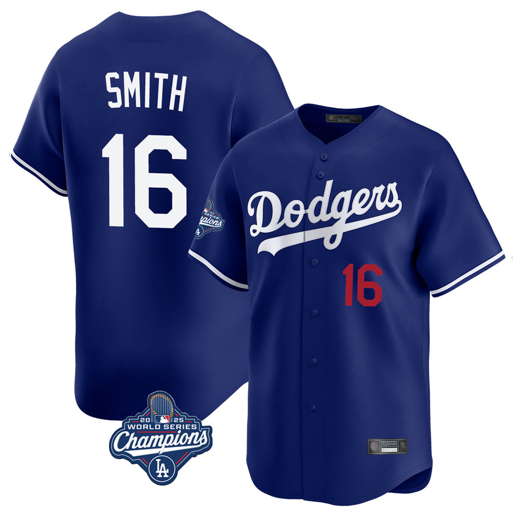 LA.Dodgers #16 Will Smith Player Royal World Series Meet Limited Home Gdoa Stitched Jerseys
