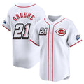 C.Reds #21 Hunter Greene Player White Speedway Classic Home Limited Gdoa Stitched Jerseys