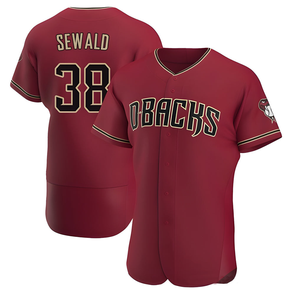 A.Diamondbacks #38 Paul Sewald Player Red Crimson Alternate Stitched Jersey