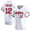 LA.Angels #12 Jorge Soler Player White T-shirt Home Limited Gdoa Stitched Jerseys