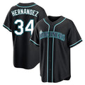 S.Mariners #34 Felix Hernandez Player Black Fashion Home Limited Stitched Jerseys