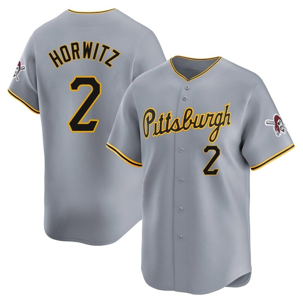 P.Pirates #2 Spencer Horwitz Player Gray Road Home Limited Gdoa Stitched Jerseys