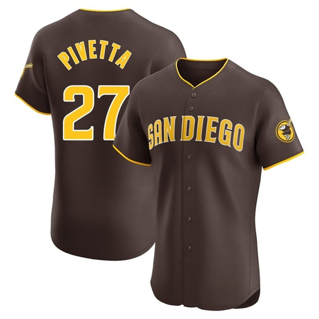 S.Diego Padres #27 Nick Pivetta Player Brown Home Limited Elite Stitched Jerseys