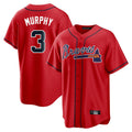 A.Braves #3 Dale Murphy Player Red Home Game Gdoa Stitched Jerseys
