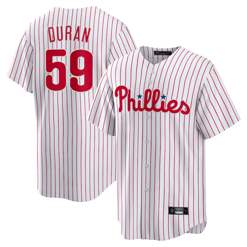 P.Phillies #59 Jhoan Duran Player White Home Game Stitched Jerseys