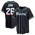 M.Marlins #26 Janson Junk Player Black Fashion Out Home Game Gdoa Stitched Jerseys