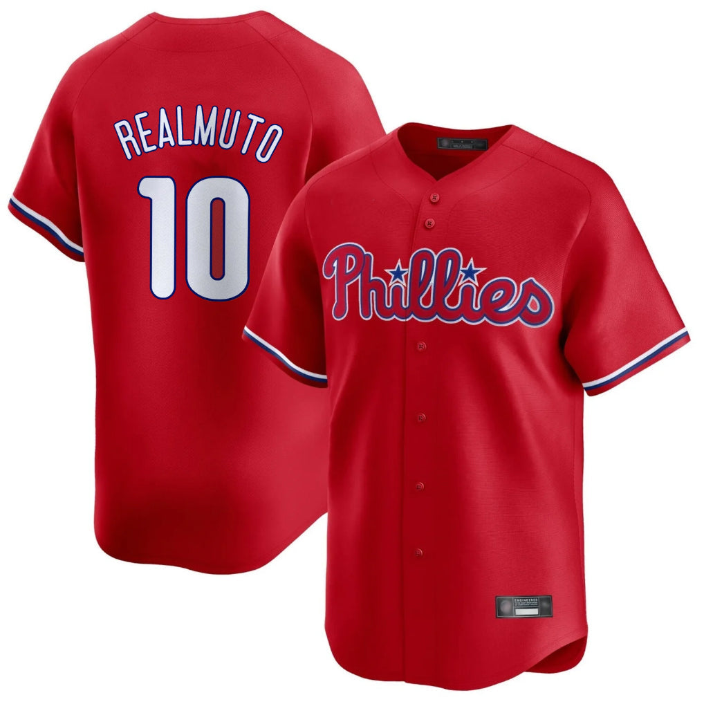 P.Phillies #10 J.T. Realmuto Player Red Home Limited Gdoa Stitched Jerseys