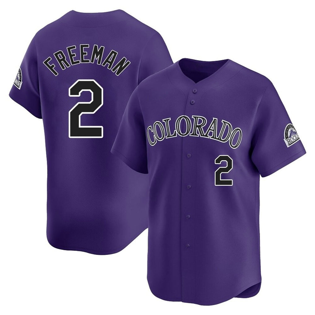 C.Rockies #2 Tyler Freeman Player Purple Limited Home Gdoa Stitched Jerseys