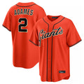 SF.Giants #2 Willy Adames Player Orange Home Game Stitched Jerseys