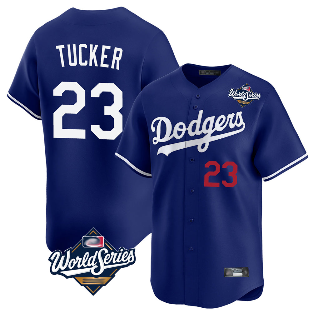 LA.Dodgers #23 Kyle Tucker Player Royal World Series Limited Home Gdoa Stitched Jerseys