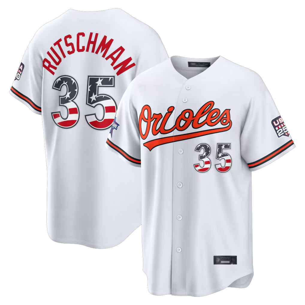 B.Orioles #35 Adley Rutschman Player White 2026 All-Star Edition Stars & Stripes Home Game Gdoa250Ys Stitched Jerseys