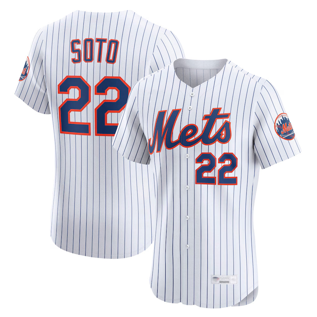 NY.Mets #22 Juan Soto Player White Home Limited Elite Gdoa Stitched Jerseys