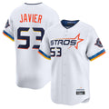 H.Astros #53 Cristian Javier Player White City Connect Limited Home Gdoa Stitched Jerseys
