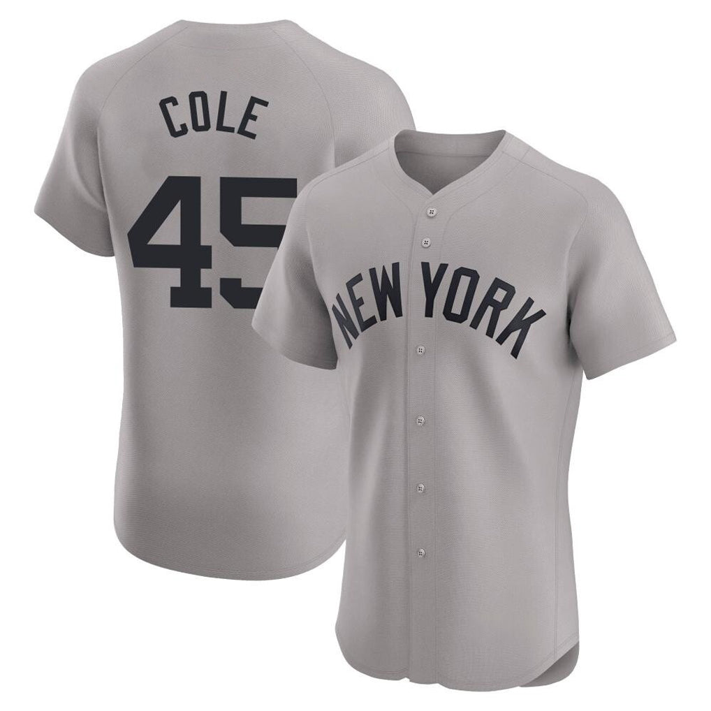 NY.Yankees #45 Gerrit Cole Player Gray Limited Elite Home Stitched Jerseys