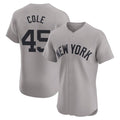 NY.Yankees #45 Gerrit Cole Player Gray Limited Elite Home Gdoa Stitched Jerseys