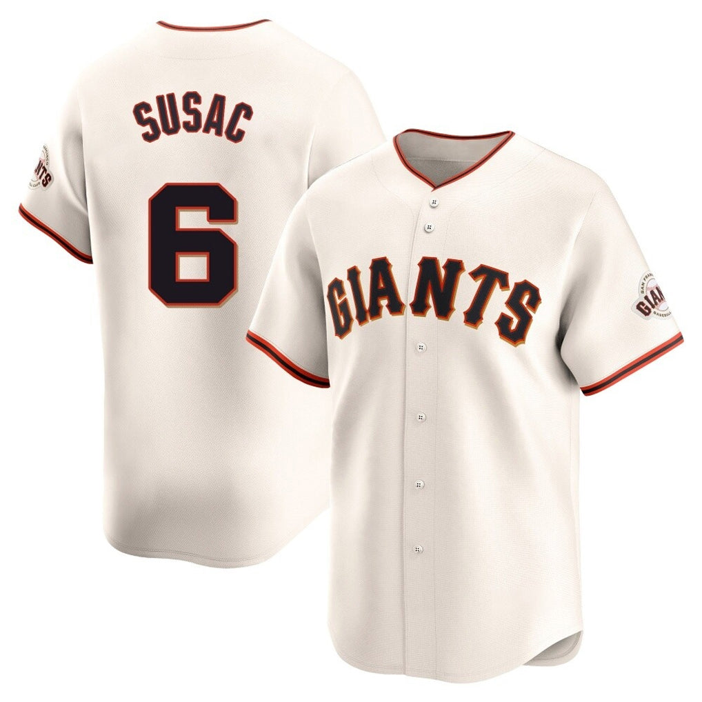 SF.Giants #6 Daniel Susac Player Cream Home Limited Stitched Jerseys