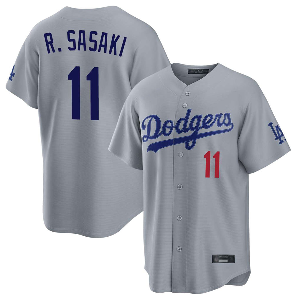 LA.Dodgers #11 Roki Sasaki Player Gray Game Home Gdoa Stitched Jerseys