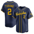 M.Brewers #2 Brice Turang Player Navy Home Limited Gdoa Stitched Jerseys