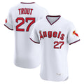 LA.Angels #27 Mike Trout Player White T-shirt Home Limited Elite Gdoa Stitched Jerseys