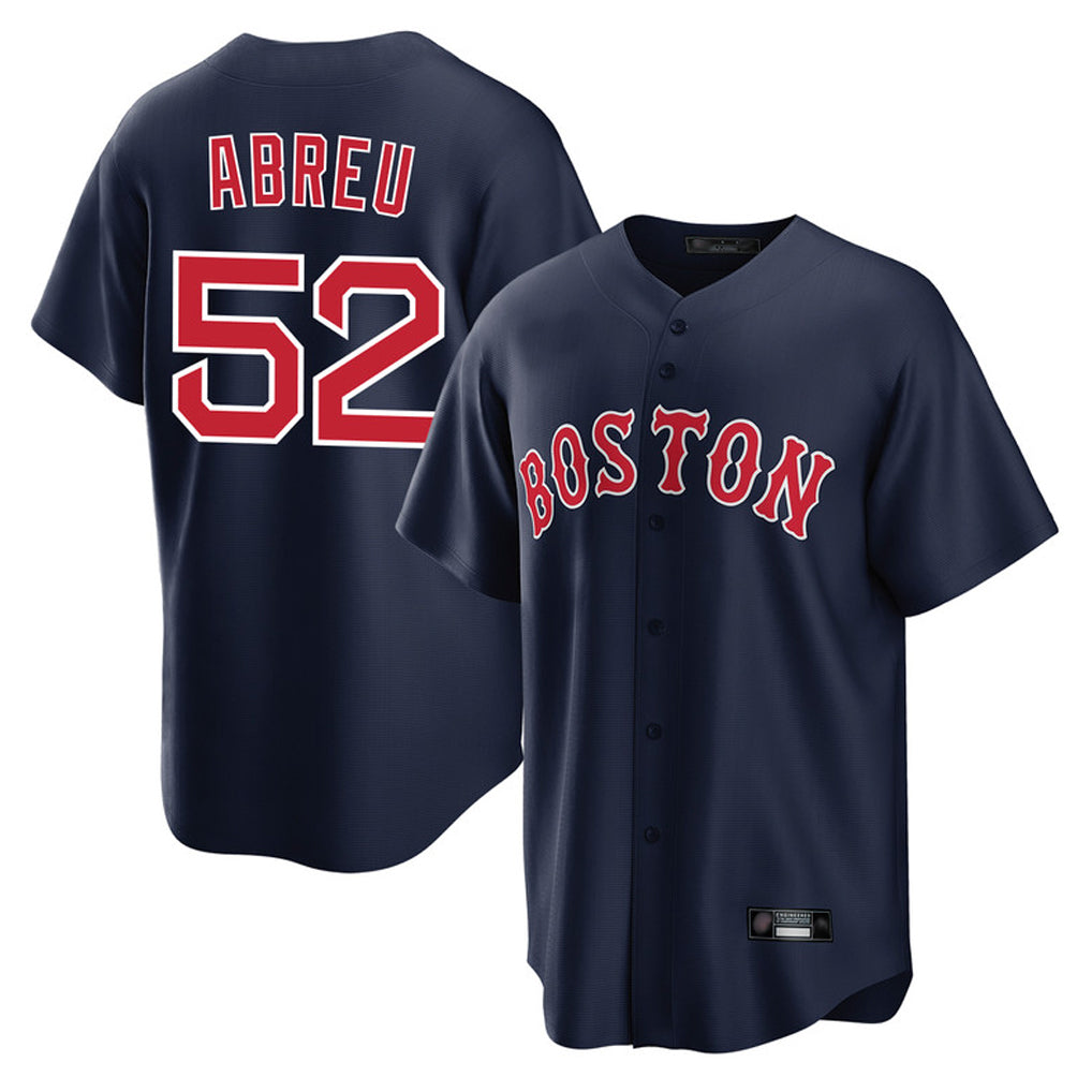 B.Red Sox #52 Wilyer Abreu Player Navy Home Game Gdoa Stitched Jerseys