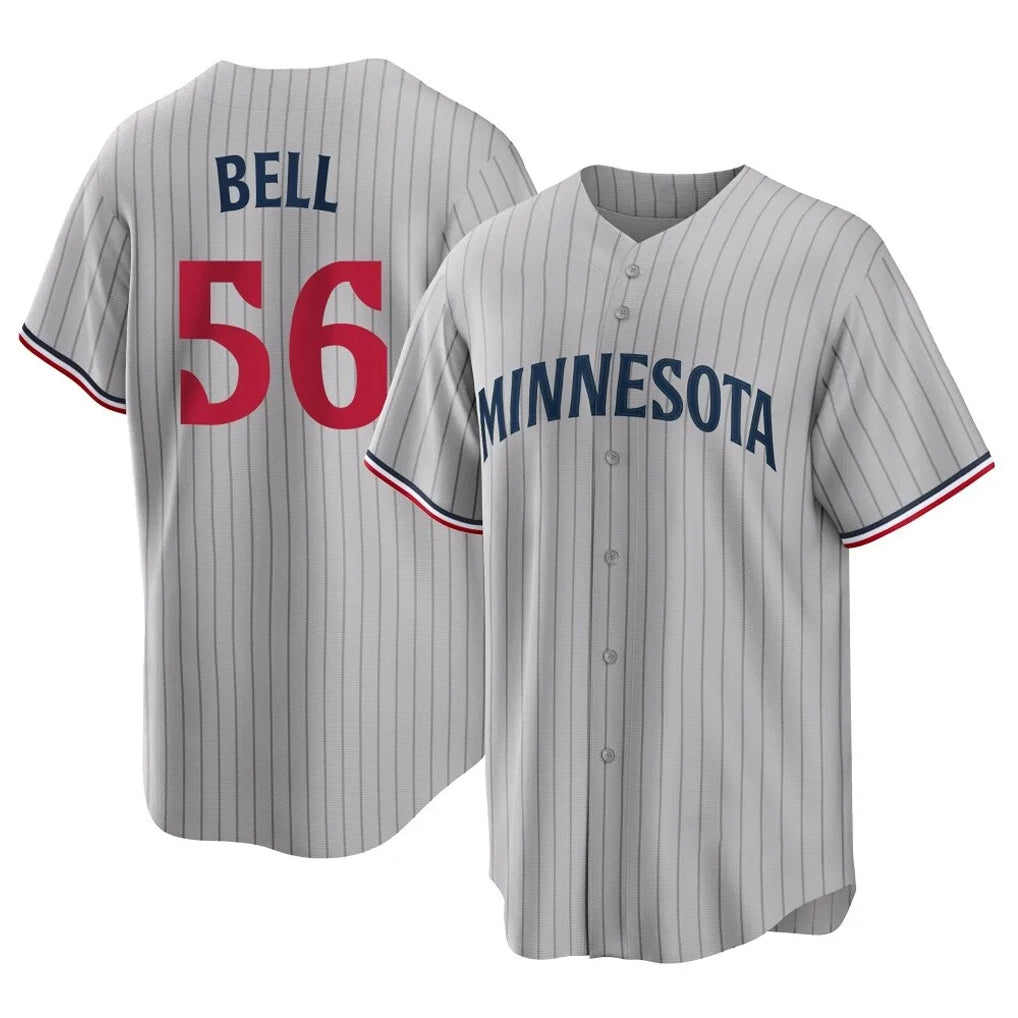 M.Twins #56 Josh Bell Player Gray Game Limited Home Gdoa Stitched Jerseys