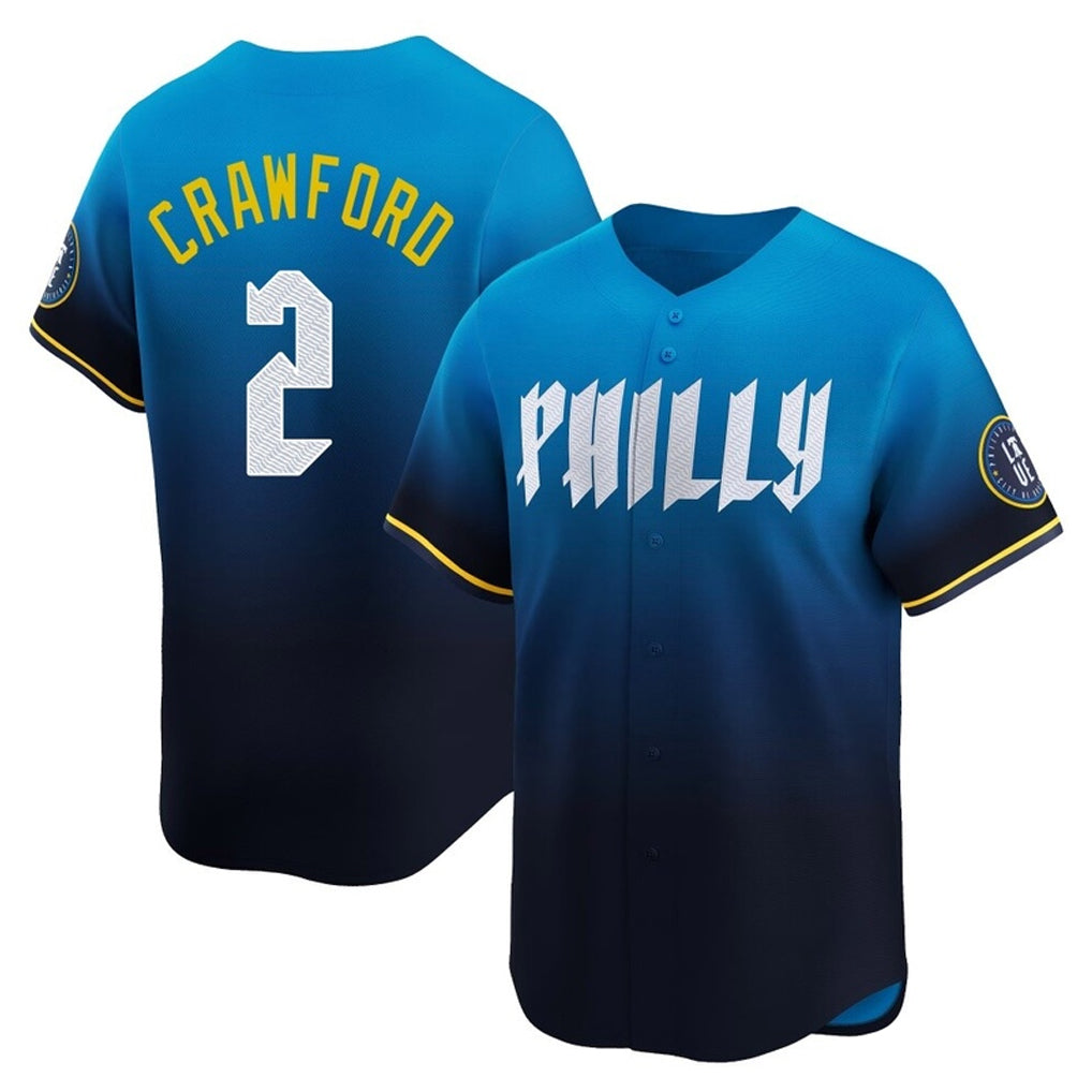 P.Phillies #2 Justin Crawford Player Blue City Connect Home Limited Stitched Jerseys