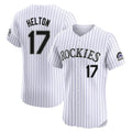 C.Rockies #17 Todd Helton Player White Limited Elite Home Gdoa Stitched Jerseys