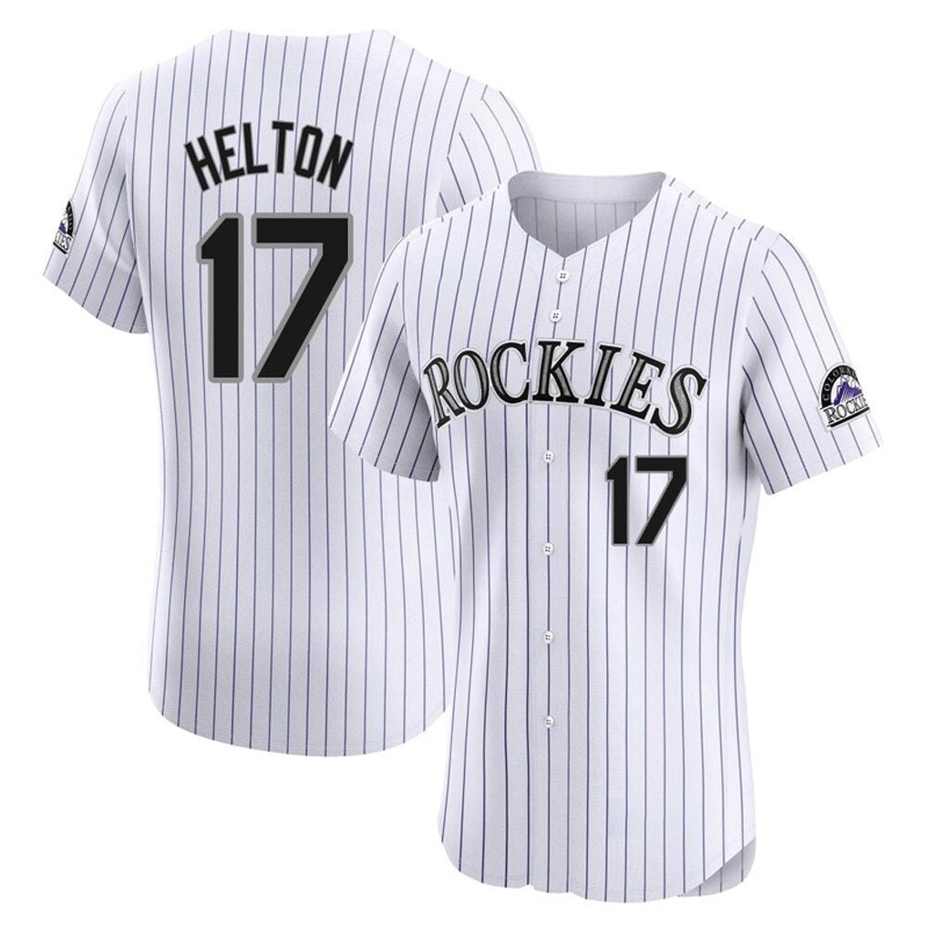C.Rockies #17 Todd Helton Player White Limited Elite Home Gdoa Stitched Jerseys