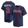 A.Braves #3 Dale Murphy Player Navy Limited Home Game Gdoa Stitched Jerseys