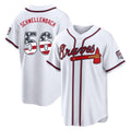 A.Braves #56 Spencer Schwellenbach Player White USA 250 Fourth Of July Limited Home Game Gdoa250Ys Stitched Jerseys