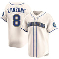 S.Mariners #8 Dominic Canzone Player Cream Home Limited Stitched Jerseys