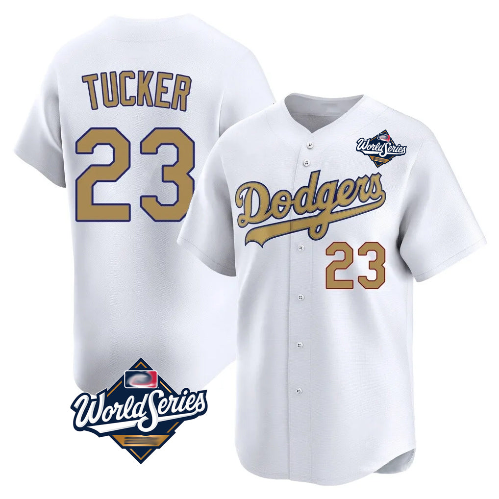 LA.Dodgers #23 Kyle Tucker Player Gold World Series Collection Limited Home Gdoa Stitched Jerseys