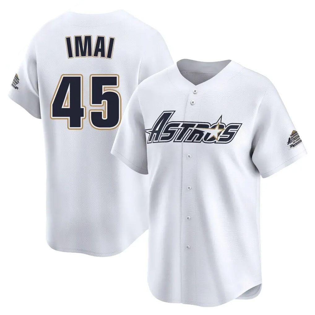 H.Astros #45 Tatsuya Imai Player White Throwback Cooperstown Collection Limited Gdoa Stitched Jerseys