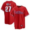P.Phillies #27 Aaron Nola Player Red Home Game Stitched Jerseys