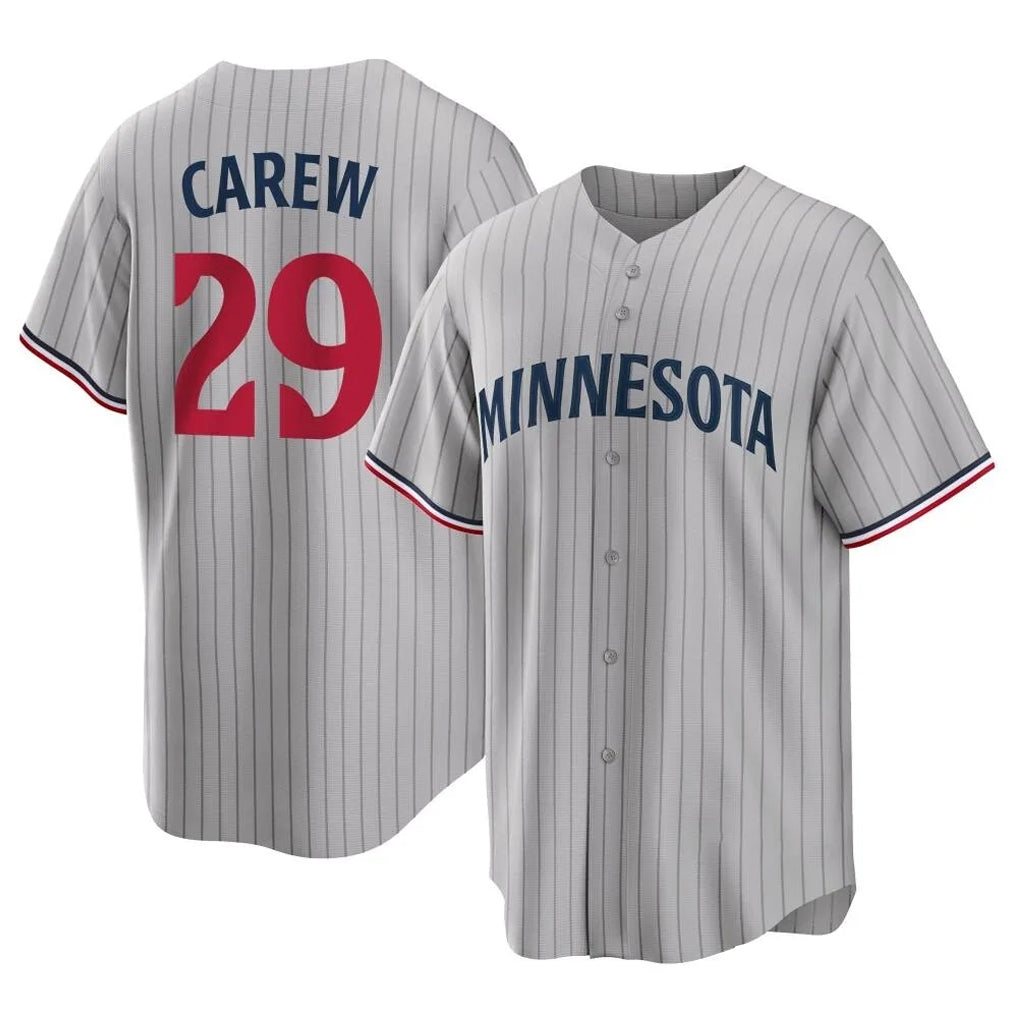 M.Twins #29 Rod Carew Player Gray Game Limited Home Gdoa Stitched Jerseys