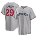 M.Twins #29 Rod Carew Player Gray Game Limited Home Gdoa Stitched Jerseys
