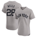 NY.Yankees #28 Austin Wells Player Gray Limited Elite Home Stitched Jerseys
