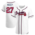 A.Braves #27 Austin Riley Player White Authentic Home Stitched Jerseys