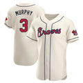 A.Braves #3 Dale Murphy Player Cream Limited Elite Home Game Gdoa Stitched Jerseys