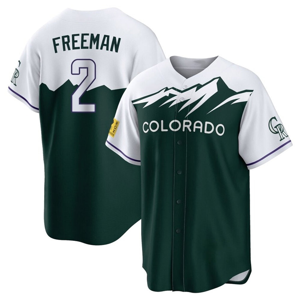 C.Rockies #2 Tyler Freeman Player Green City Connect Home Game Gdoa Stitched Jerseys