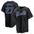 NY.Mets #27 Mark Vientos Player Black Replica Home Game Gdoa Stitched Jerseys