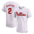 P.Phillies #2 Justin Crawford Player White Home Limited Elite Gdoa Stitched Jerseys