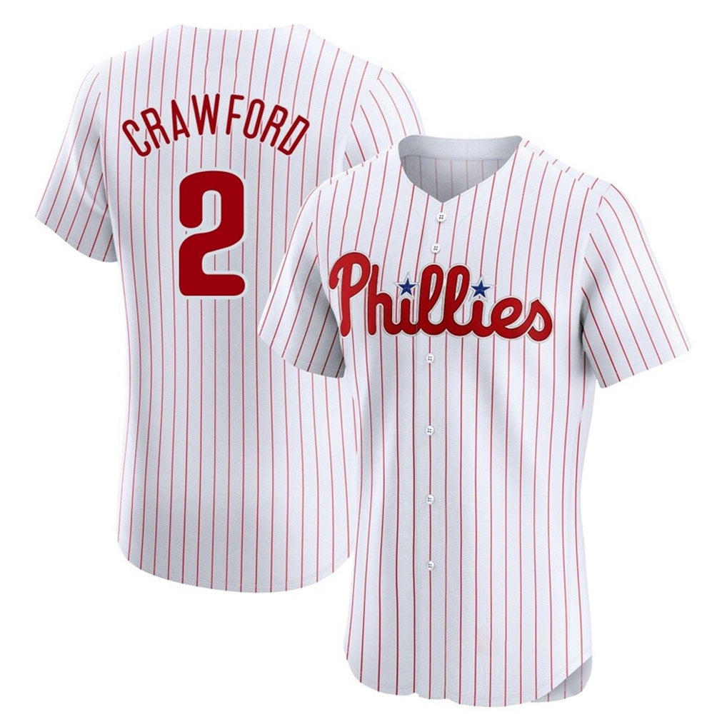 P.Phillies #2 Justin Crawford Player White Home Limited Elite Gdoa Stitched Jerseys