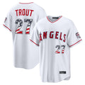LA.Angels #27 Mike Trout Player White USA 250 Fourth of July Limited Home Game Gdoa250Ys Stitched Jerseys