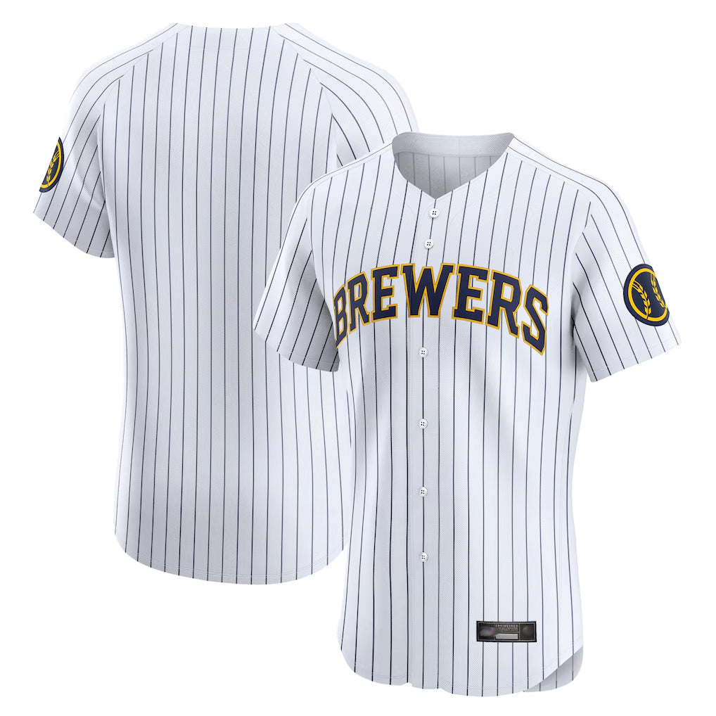 M.Brewers ## Brewers Blank Player White Stripes Home Limited Elite Gdoa Stitched Jerseys
