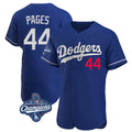 LA.Dodgers #44 Andy Pages Player Royal World Series Meet Limited Elite Home Gdoa Stitched Jerseys