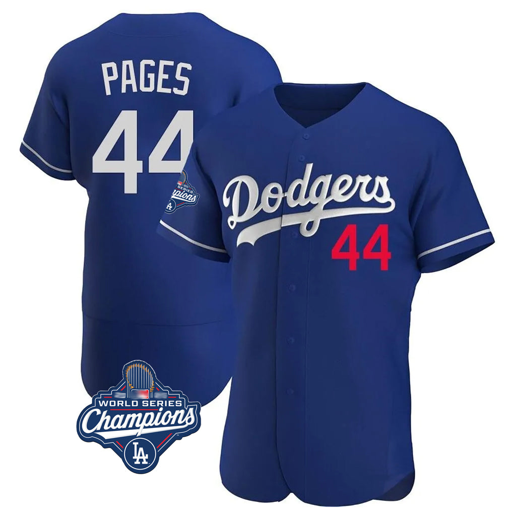 LA.Dodgers #44 Andy Pages Player Royal World Series Meet Limited Elite Home Gdoa Stitched Jerseys