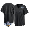 LA.Dodgers #25 Tommy Edman Player Black World Series Pitch Fashion T-shirt Gdoa Stitched Jerseys